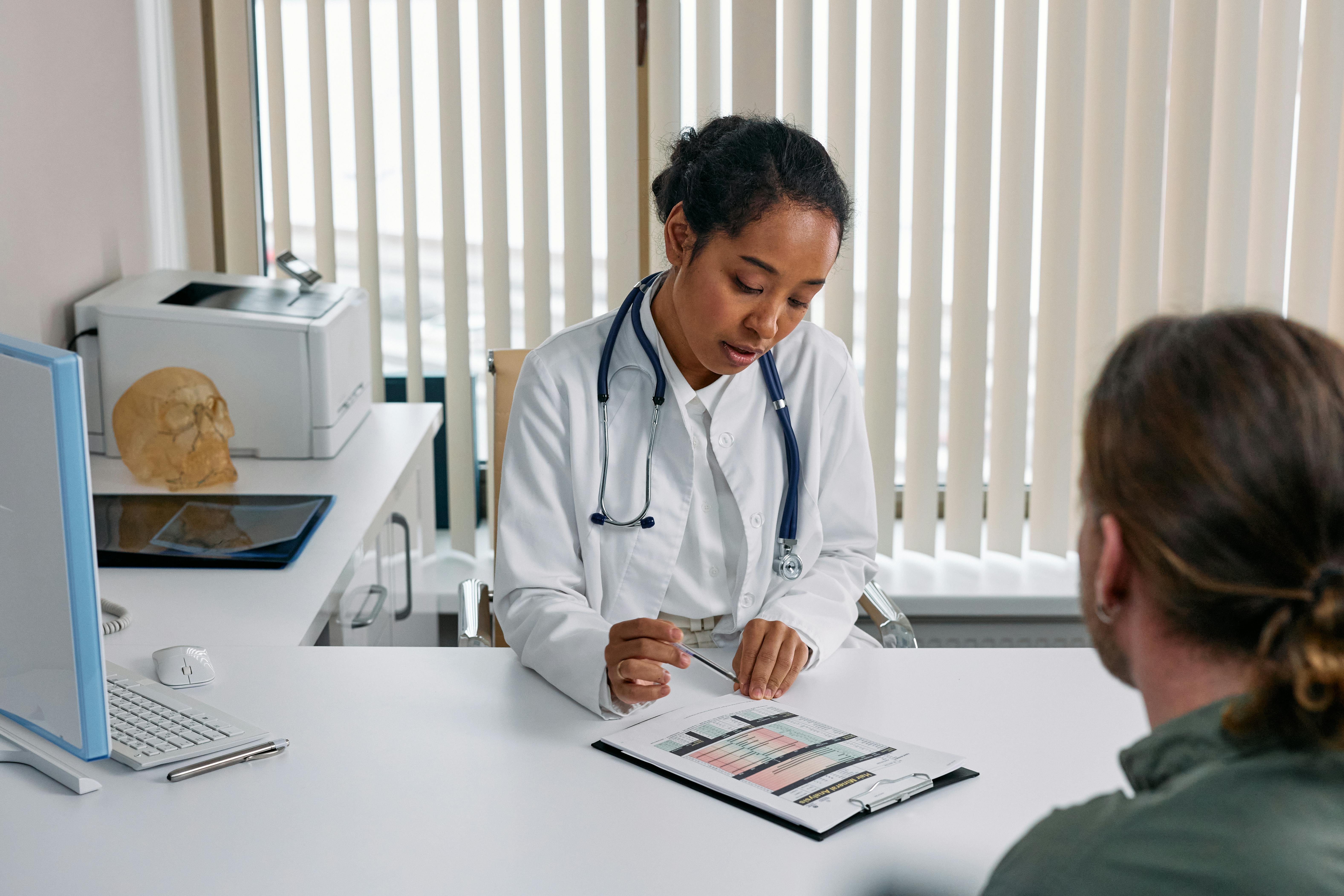 Doctor discussing with patients