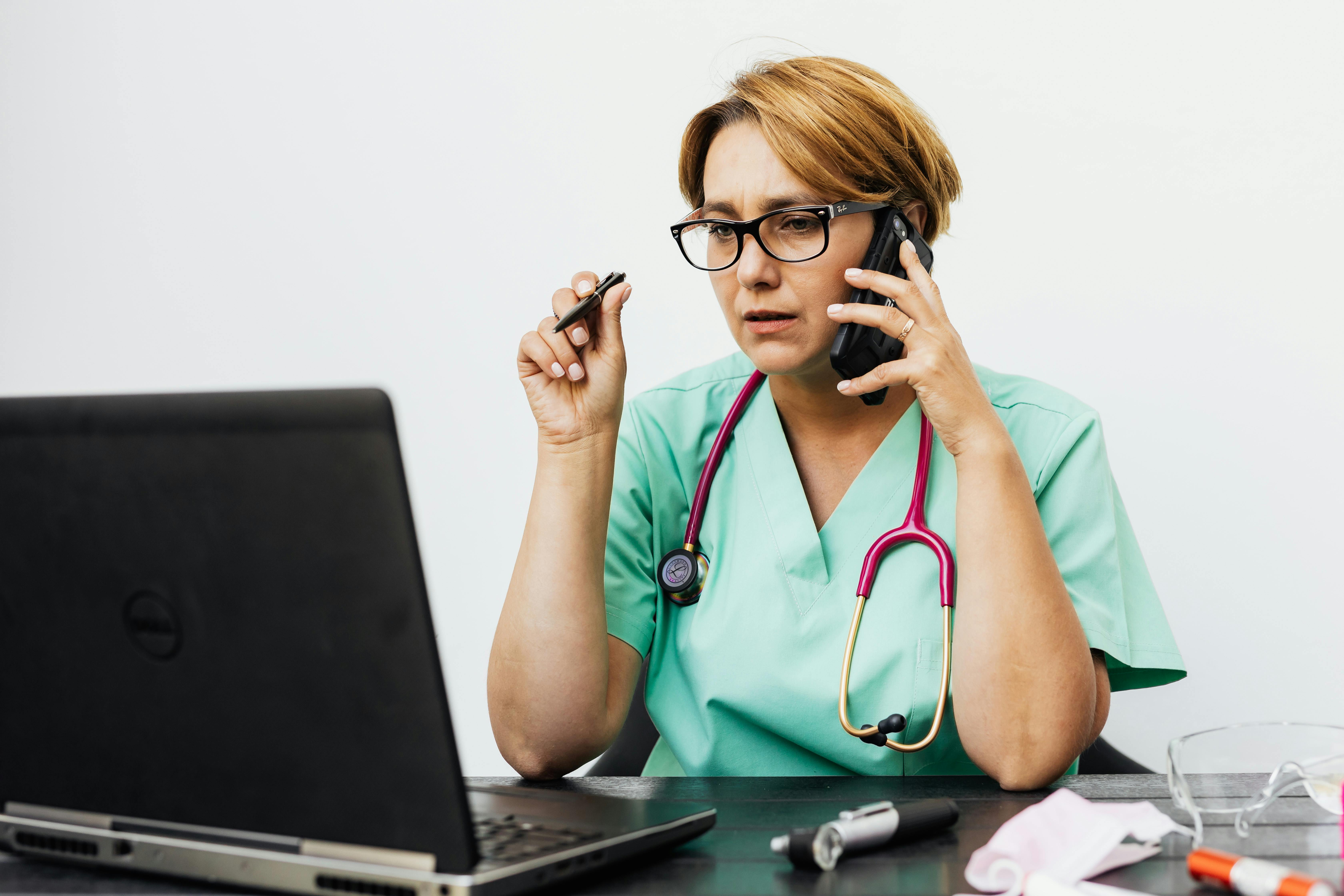 Doctor on a phone